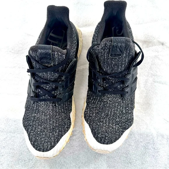 adidas | Shoes | Adidas Ultra Boost Mens Black White Lace Up Mesh Sneaker  Athletic Shoes Size 2 | Poshmark